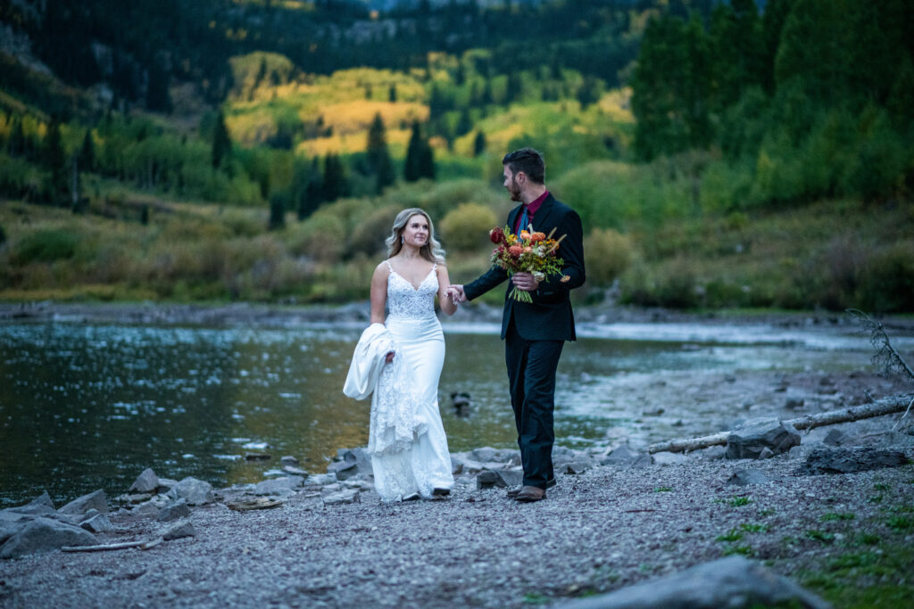 Maroon Bells, Aspen Colorado Bride and Groom